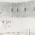 Armoire murale d'angle de cuisine Kalmar gris béton