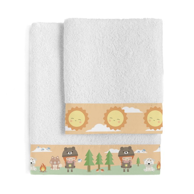 Ensemble de serviettes de toilette HappyFriday Happynois Camping Multi