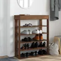 Étagère à chaussures chêne marron 80x30x98 cm bois d'ingénierie