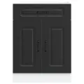 Armoire de cuisine Kalmar noir bois d'ingénierie