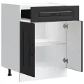 Armoire de cuisine Kalmar noir bois d'ingénierie