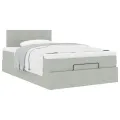 Cadre de lit ottoman avec matelas gris clair 120x190 cm velours