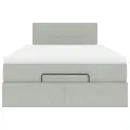 Cadre de lit ottoman avec matelas gris clair 120x190 cm velours