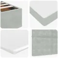 Cadre de lit ottoman avec matelas gris clair 120x190 cm velours