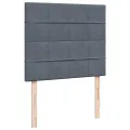 Cadre de lit ottoman avec matelas gris foncé 120x190 cm velours