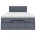 Cadre de lit ottoman avec matelas gris foncé 120x190 cm velours