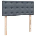 Cadre de lit ottoman avec matelas gris foncé 120x190 cm velours