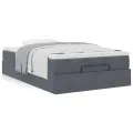Cadre de lit ottoman avec matelas gris foncé 120x190 cm velours