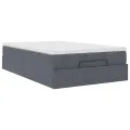 Cadre de lit ottoman avec matelas gris foncé 120x190 cm velours