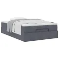 Cadre de lit ottoman avec matelas gris foncé 120x190 cm velours