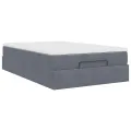 Cadre de lit ottoman avec matelas gris foncé 120x190 cm velours