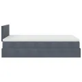 Cadre de lit ottoman avec matelas gris foncé 120x190 cm velours