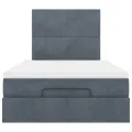 Cadre de lit ottoman avec matelas gris foncé 120x190 cm velours
