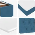 Cadre de lit ottoman avec matelas bleu foncé 120x190 cm velours