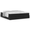  Cadre de lit ottoman avec matelas noir 160x200 cm velours
