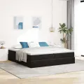  Cadre de lit ottoman avec matelas noir 160x200 cm velours