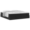  Cadre de lit ottoman avec matelas noir 160x200 cm velours