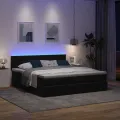 Cadre de lit ottoman avec matelas noir 160x200 cm velours
