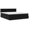  Cadre de lit ottoman avec matelas noir 160x200 cm velours