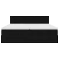  Cadre de lit ottoman avec matelas noir 160x200 cm velours