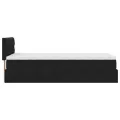 Cadre de lit ottoman avec matelas noir 80x200 cm velours