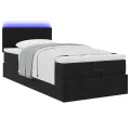 Cadre de lit ottoman avec matelas noir 80x200 cm velours