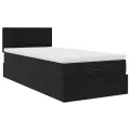 Cadre de lit ottoman avec matelas noir 80x200 cm velours