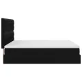  Cadre de lit ottoman avec matelas noir 160x200 cm velours