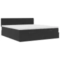  Cadre de lit ottoman avec matelas noir 160x200 cm velours