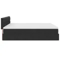  Cadre de lit ottoman avec matelas noir 160x200 cm velours