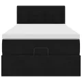 Cadre de lit ottoman avec matelas noir 80x200 cm velours