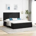  Cadre de lit ottoman avec matelas noir 160x200 cm velours
