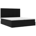  Cadre de lit ottoman avec matelas noir 160x200 cm velours