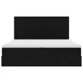  Cadre de lit ottoman avec matelas noir 160x200 cm velours