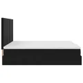 Cadre de lit ottoman avec matelas noir 160x200 cm velours