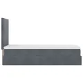 Cadre de lit ottoman avec matelas gris foncé 80x200 cm velours