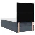 Cadre de lit ottoman avec matelas gris foncé 80x200 cm velours