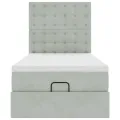Cadre de lit ottoman avec matelas gris clair 80x200 cm velours