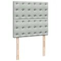 Cadre de lit ottoman avec matelas gris clair 80x200 cm velours