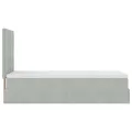 Cadre de lit ottoman avec matelas gris clair 80x200 cm velours