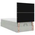 Cadre de lit ottoman avec matelas gris clair 80x200 cm velours