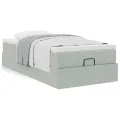 Cadre de lit ottoman avec matelas gris clair 80x200 cm velours