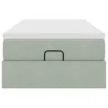 Cadre de lit ottoman avec matelas gris clair 80x200 cm velours