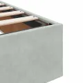 Cadre de lit ottoman avec matelas gris clair 80x200 cm velours