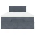 Cadre de lit ottoman avec matelas gris foncé 120x190 cm velours