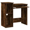 Bureau avec étagères chêne fumé 84x40x78 cm bois d'ingénierie