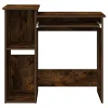 Bureau avec étagères chêne fumé 84x40x78 cm bois d'ingénierie