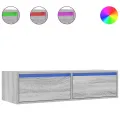Meuble TV avec lumières LED sonoma gris 100X35,5x25 cm