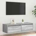Meuble TV avec lumières LED sonoma gris 100X35,5x25 cm