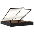 Cadre de lit ottoman sans matelas noir 200x200 cm similicuir